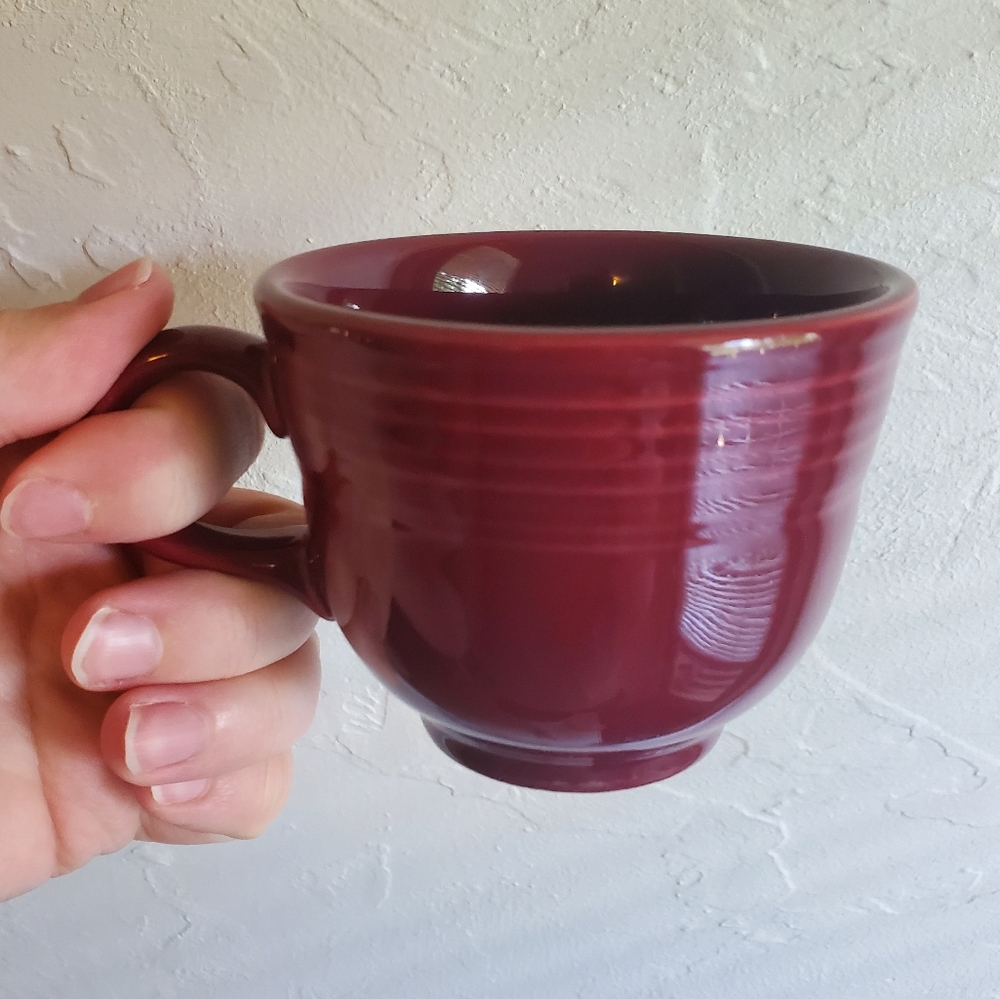 Fiestaware Tea Cup in Maroon/Crimson (official colors Cinnabar or Claret)
